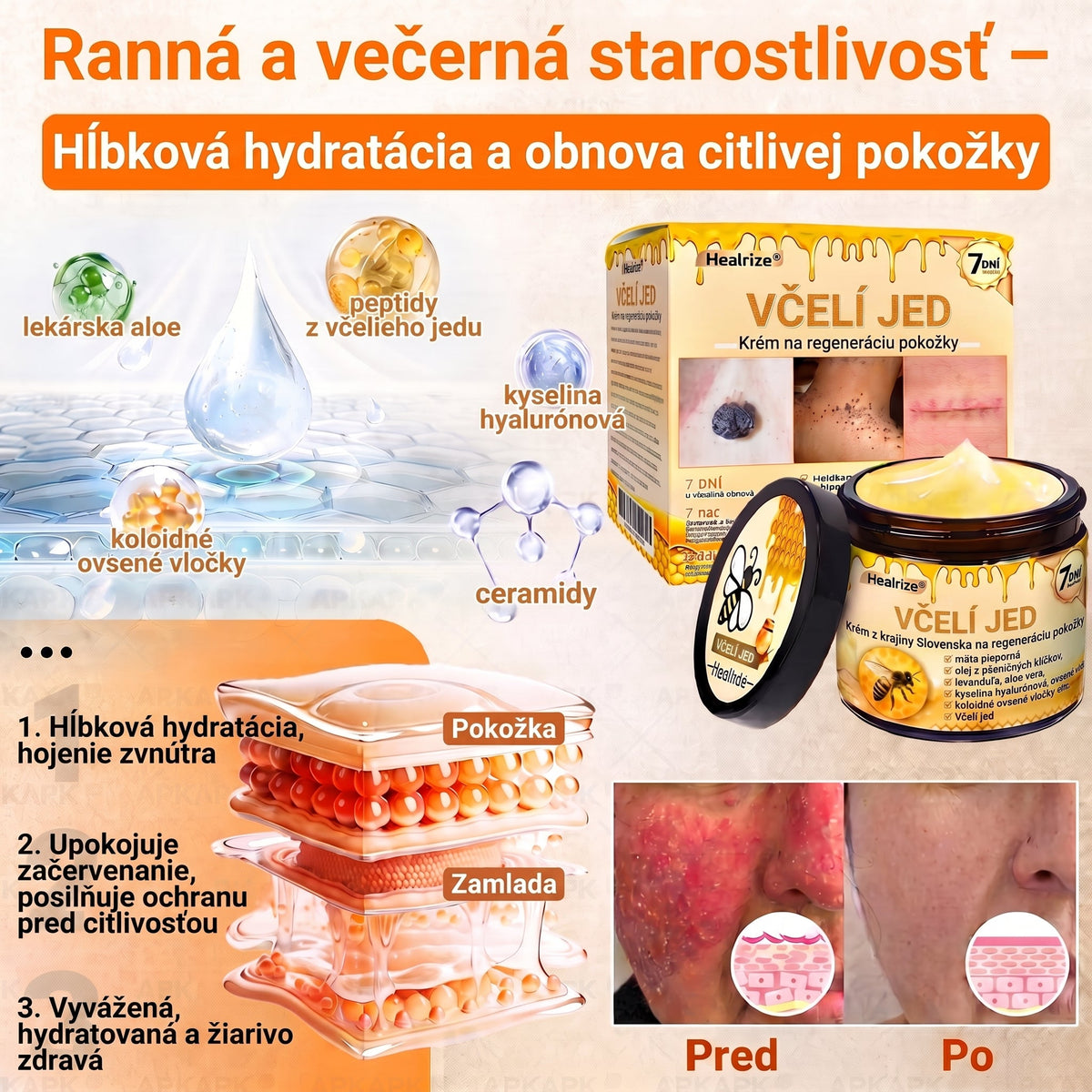 🐝💎 Healrize® Komplexný krém na tvár s včelím jedom – Nová generácia prírodnej starostlivosti o pleť pre hydratovanejšiu, hladšiu a žiarivejšiu pokožku 🌿✨