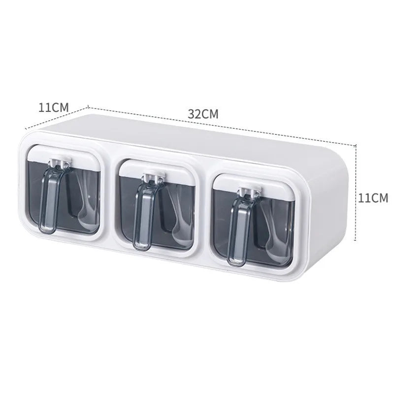 Wall Mounted Kitchen Seasoning Box – Condiment & Spice Storage Organiser